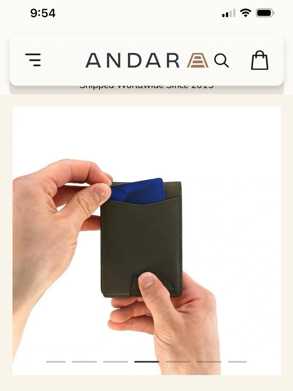 Andar Brown Leather Slim Card Wallet